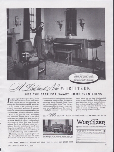 1939 print wurlitzer piano - 1939,