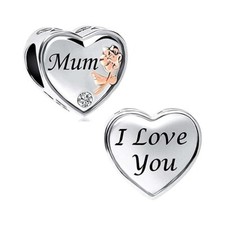Mum I Love You Heart Charm For