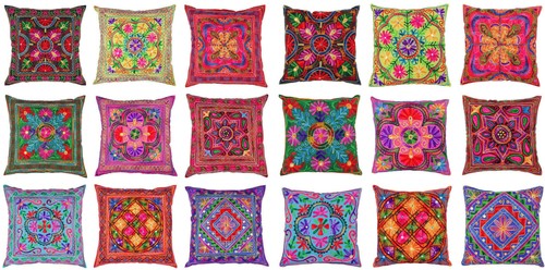 Indian suzani cushion - indian, covers