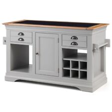 Grey Painted Granite Kitchen Island Freestanding Breakfast Bar Worktop - Dijon