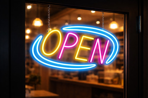 Neon light sign board - light,