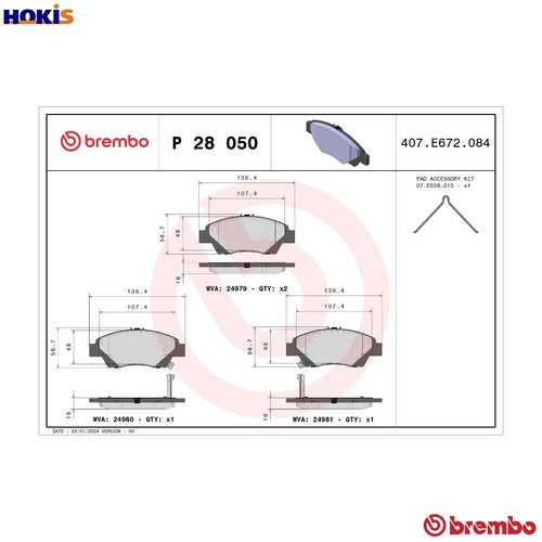 Brake pad set disc - brake, p