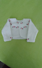 Hand Knitted White Baby Bolero