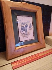 Sheila Cooper Zebra Drawing On Scarab Paper African Recycled Framed 12inch High 