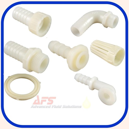 White plastic bsp hose tail - plastic, x