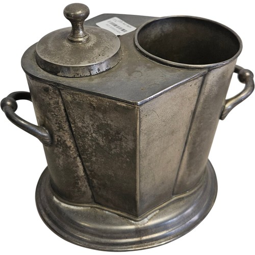 Vintage pewter single bottle - vintage,