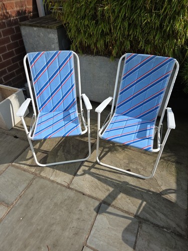Pair vintage striped - pair, of