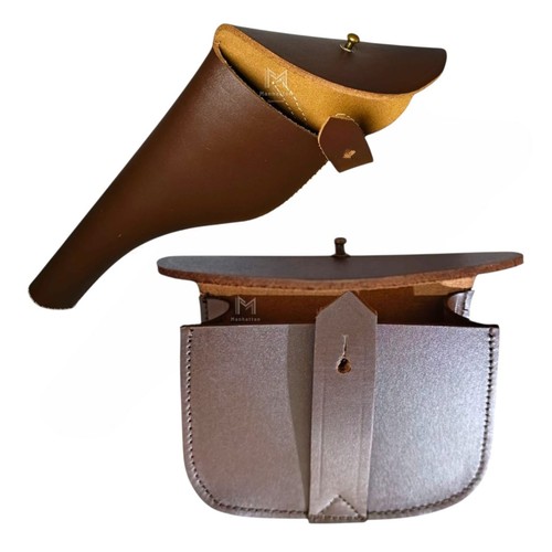 Brown leather ammo pouch - ammo, &
