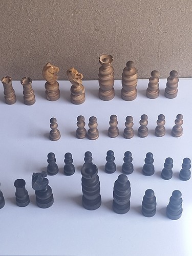 Antique wooden chess - antique, set