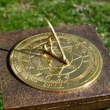 Polished Brass 'Sunny Hours' Sundial - 18cm