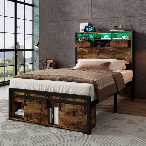 Single metal bed frame with - single,