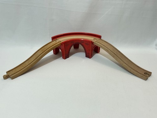 Wooden train track - red, viaduct