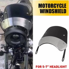 Universal Motorcycle Windshield Windscreen Screen Deflector For 5-7'' Headlight