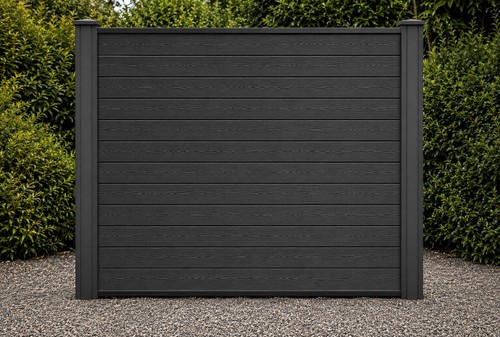 Complete black composite fence - black,