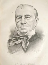 Lithography Pantheon Republican " Emile Girardin "