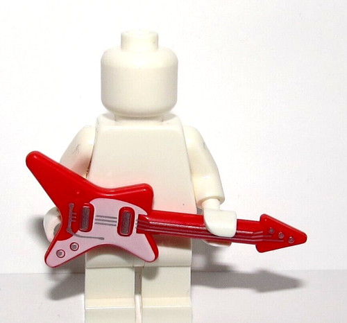 Lego red electric guitar - red, rock