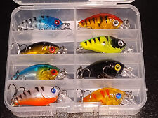 8pcs Premium Floating Crank Bait Minnow Fishing Lure Set