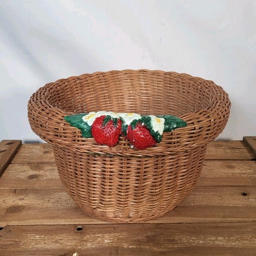 Vintage wicker strawberry - wicker,