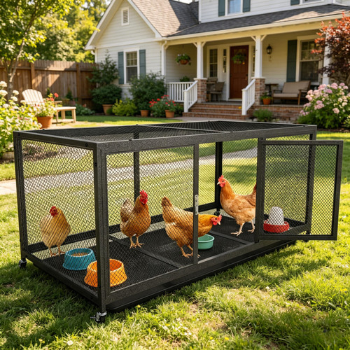 Chicken coop mobile - chicken, house