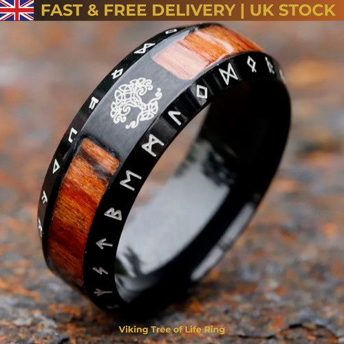 Mens viking tree life ring - of,