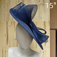 navy blue fascinator wedding hatinator hat Kentucky Derby Royal Ascot bow