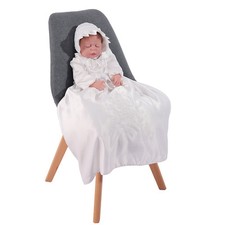 Long Sleeve Ivory Satin