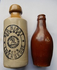 Rawson Edinburgh miniature skittle shaped patent ginger beer bottle c1923 (J)