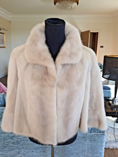 Blonde Mink Stole Cape Shawl Scaff Bolero Jacket Wrap Real Fur Visone Nerz Visón