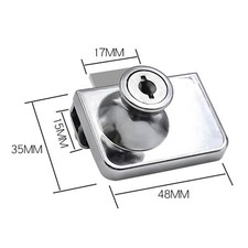 Glass Display Cabinet Showcase Lock For 5-8mm Glass Door No Drill With 2 Keys UK