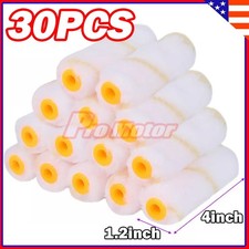 30 Rolls 4" inch Mini Paint Roller Covers Refill Soft Woven Gold Stripe 1/2" Nap