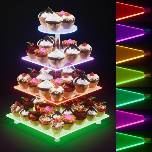 Led clear acrylic cupcake - led,