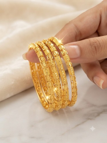Ethnic bangles 22k gold plated - ethnic,