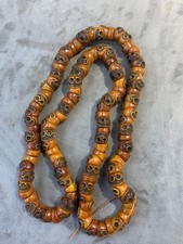 Excellent Tibetan Hand Carved *Skull* Beads Short Necklace !!!!