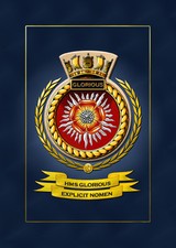 HMS GLORIOUS SHIPS BADGE/CREST - HUNDREDS OF HM SHIPS IN STOCK