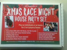RACE NIGHT CHRISTMAS PACK - 9 UK RACES/RACECARDS/FUN MONEY/I.O.U'S = GREAT FUN