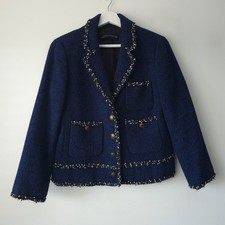 Zara Navy Blue Boucle Fantasy