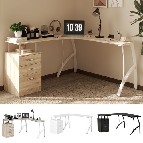 Shaped computer desk - computer, table