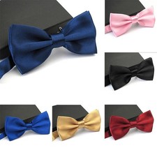 Mens Pre-tied Satin Bow Tie Adjustable Formal Tuxedo Wedding Party Necktie New