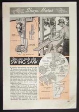 Swing Arm Saw 1945 How-To Build PLANS Cutoff Saw
