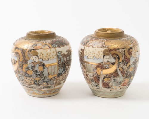 Pair vintage satsuma - of,