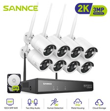 SANNCE 3MP Wireless CCTV Camera System Two-Way Audio Wifi 5MP 10CH Video IP NVR