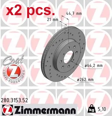 Pcs front brake - x2, rotos