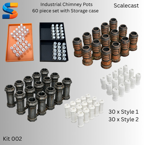 Set industrial chimneys - of,