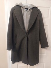 Zara Women's Grey Polyester Coat Size Euro L