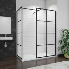 Matt Black 8mm Walkin Wet Room