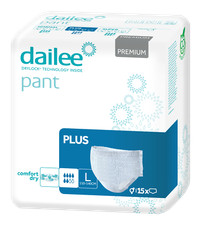 Dailee Pants Plus and Super M, L, XL - 15 Incontinence Adult Diapers Men & Women