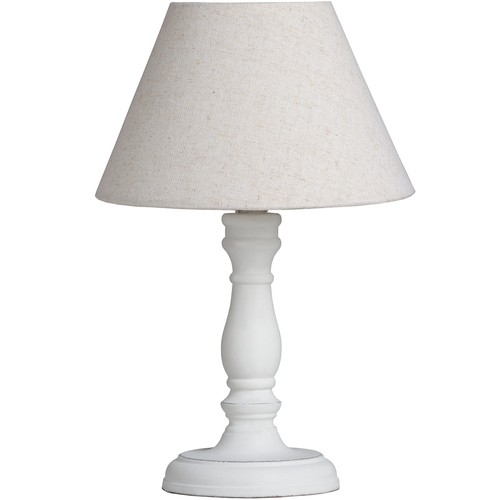 White bedside table - white, lamp