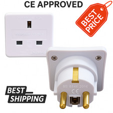 UK to Europe Travel Adapter Plug - Type C EU 2 Pin Converter for Spain, France