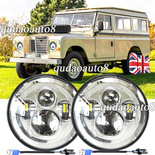 Pair chrome inch led - chrome, 7"inch