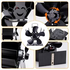 Stove Fan with 5 Blades Fireplace Fan, Heat Powered Stove Fan